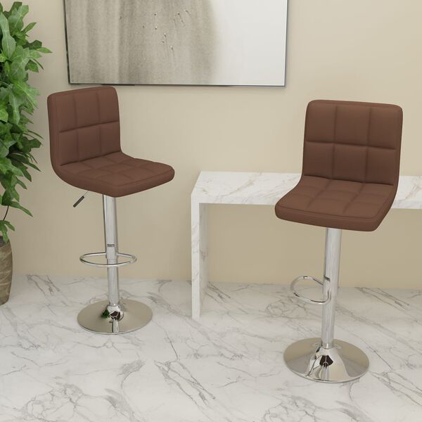 vidaXL Bar Stools 2 pcs Brown Fabric