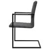 vidaXL Cantilever Dining Chairs 2 pcs Dark Grey Faux Leather