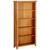 vidaXL 5-Tier Bookcase 70x22x140 cm Solid Oak Wood