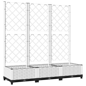 vidaXL Garden Planter with Trellis White 120x40x121,5 cm PP