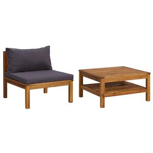 vidaXL Garden Sofa Set | Dark Grey | Solid Acacia wood, Polyester | Medium