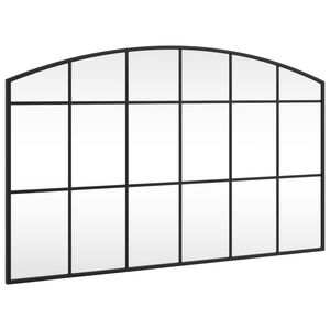 vidaXL Wall Mirror Black 100x60 cm Arch Iron
