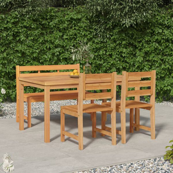vidaXL 4 Piece Garden Dining Set Solid Wood Teak