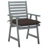 vidaXL Outdoor Dining Chairs with Cushions 2 pcs Solid Acacia Wood