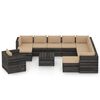 vidaXL 12 Piece Garden Lounge Set with Cushions Grey Impregnated Wood