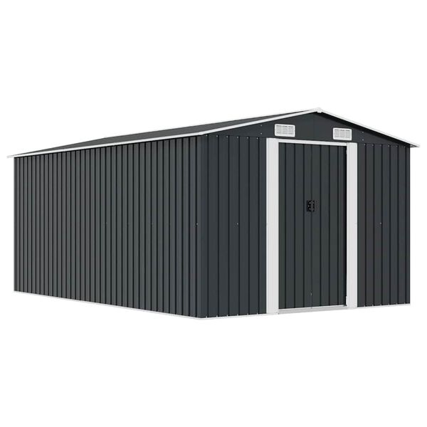 vidaXL Garden Shed 257x392x181 cm Metal Anthracite