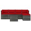 vidaXL 6 Piece Garden Pallet Lounge Set with Cushions Solid Pinewood