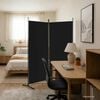 vidaXL 2-Panel Room Divider Black 175x180 cm Fabric