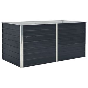 vidaXL Raised Garden Bed | Anthracite | Galvanised steel | 160x80x45 cm