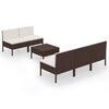 vidaXL 6 Piece Garden Lounge Set with Cushions Poly Rattan Brown