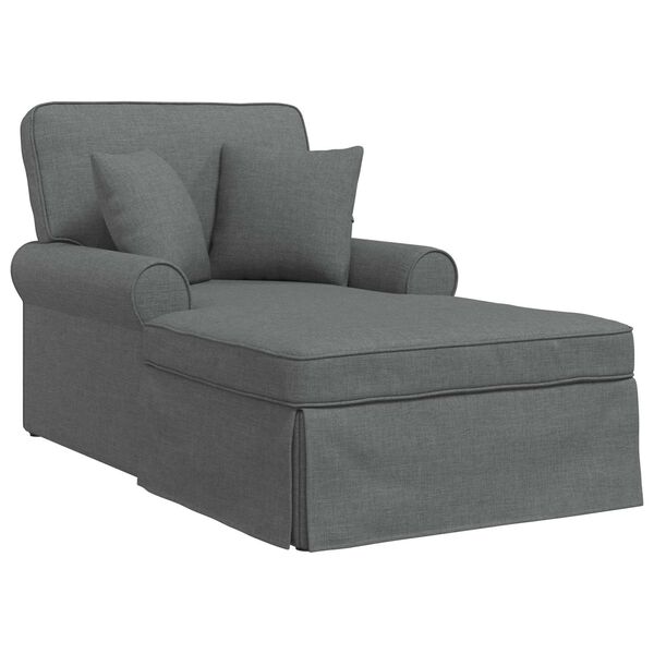 vidaXL Chaise Lounge with Skirt Dark Grey 91 x 157 x 91 cm Fabric