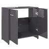 vidaXL Bathroom Cabinet High Gloss Grey 60x33x61 cm Engineered Wood