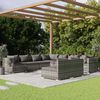 vidaXL 9 Piece Garden Lounge Set with Cushions Grey Poly Rattan