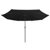 vidaXL Garden Parasol with Metal Pole 390 cm Black