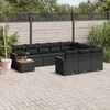 vidaXL 11 Piece Garden Sofa Set with Cushions Black Poly Rattan