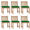 vidaXL Garden Chairs 6 pcs with Cushions Solid Teak Wood