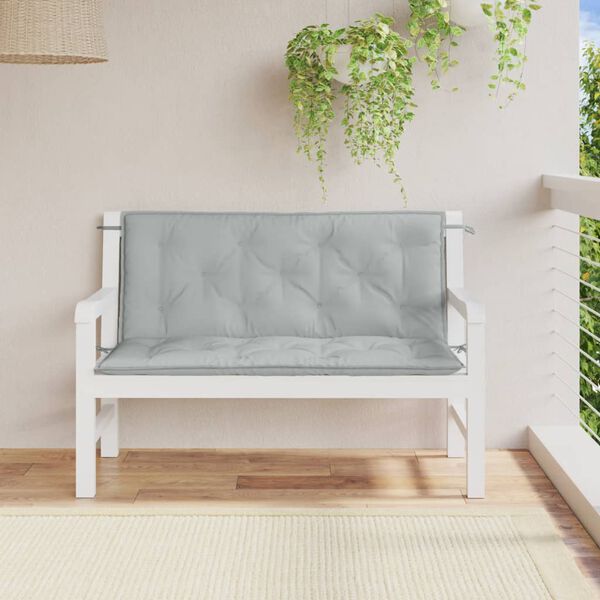 vidaXL Garden Bench Cushions 2 pcs Melange Light Grey 120x50x7 cm Fabric