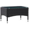 vidaXL Outdoor Table | Black | Poly Rattan | 60x40x36 cm | Tough | Coffee Table