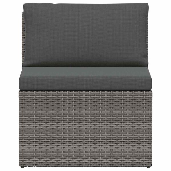 vidaXL 4 Piece Garden Lounge Set with Cushions Poly Rattan Grey