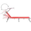 vidaXL Folding Sun Lounger with Roof Aluminium and Textilene Red
