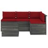 vidaXL 5 Piece Garden Pallet Lounge Set with Cushions Solid Pinewood