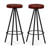 vidaXL Bar Stool | Set of 2 | Brown | Genuine leather | Standard | Industrial