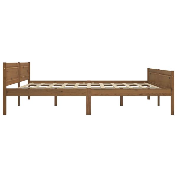 vidaXL Bed Frame without Mattress Solid Pinewood Honey Brown 200x200 cm