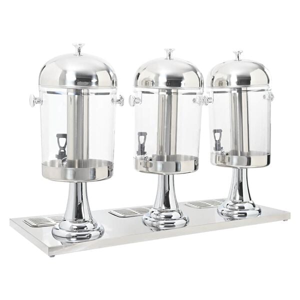 vidaXL Triple Juice Dispenser Stainless Steel 3 x 8 L