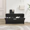 vidaXL Shoe Bench Black 80x24x45 cm Engineered Wood
