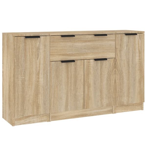 vidaXL Sideboards 3 pcs Sonoma Oak Engineered Wood