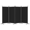 vidaXL 4-Panel Room Divider Black 346x180 cm Fabric