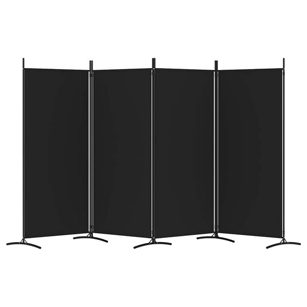 vidaXL 4-Panel Room Divider Black 346x180 cm Fabric
