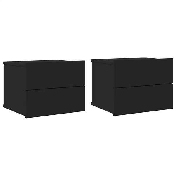 vidaXL Bedside Cabinets 2 pcs Black 40x30x30 cm Engineered Wood