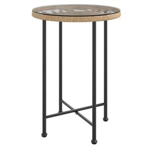 vidaXL Dining Table &Oslash;55 cm&nbsp;Tempered Glass and Steel
