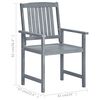 vidaXL Garden Chairs with Cushions 2 pcs Grey Solid Acacia Wood