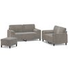 vidaXL 3 Piece Sofa Set with Throw Pillows&Cushions Light Grey Velvet
