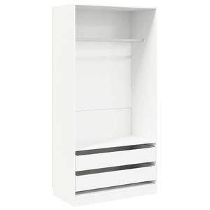 vidaXL Wardrobe White 100x50x200 cm Engineered Wood