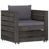 vidaXL 8 Piece Garden Lounge Set with Cushions Grey Impregnated Wood
