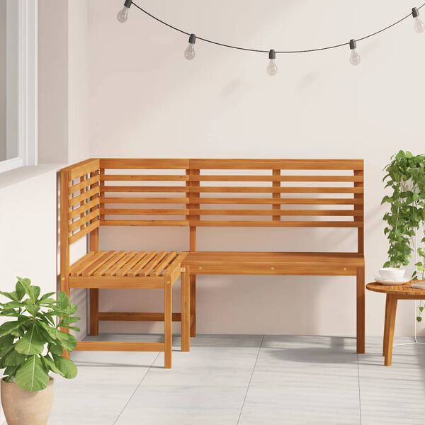 vidaXL Garden Corner Bench 140 cm Solid Acacia Wood