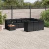 vidaXL 11 Piece Garden Sofa Set with Cushions Black Poly Rattan