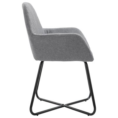 vidaXL Dining Chairs 6 pcs Light Grey Fabric