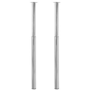 2 Telescopic Table Legs Chrome 710 mm-1100 mm