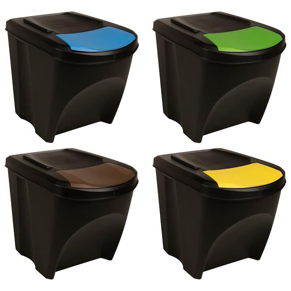 vidaXL Stackable Dustbins 4 pcs Anthracite 100 L