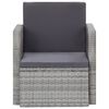 vidaXL Garden Chair with Cushions Poly Rattan Grey