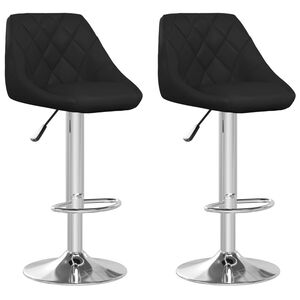 vidaXL Bar Stool | Set of 2 | Black | Faux leather | Adjustable