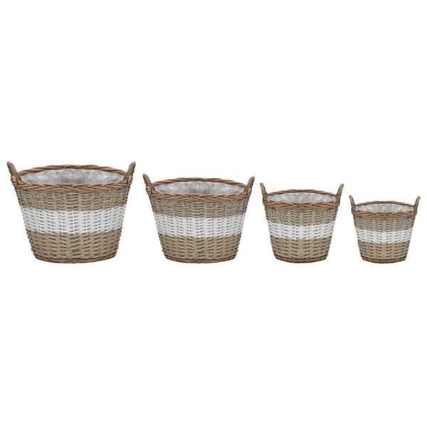 vidaXL Raised Bed 4 pcs Wicker with PE Lining