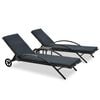 vidaXL Sun Lounger | Anthracite and Grey | PE Rattan and Powder-Coated Steel