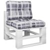 vidaXL Pallet Cushions 2 pcs Grey Check Pattern Fabric