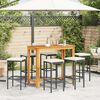 vidaXL 7 Piece Garden Bar Set Black Solid Wood Acacia and Poly Rattan