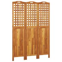 vidaXL 3-Panel Room Divider 121.5x2x180 cm Solid Wood Acacia